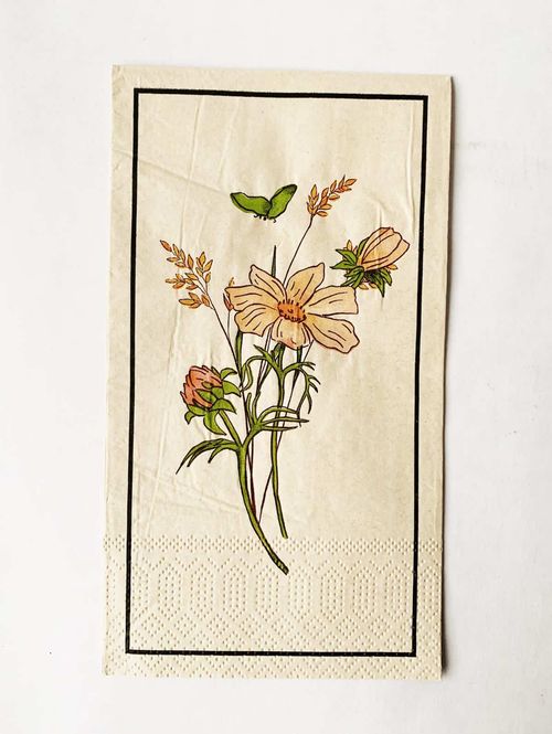 Hovedbilde Serviett Buffet - Blomster og sommerfugl