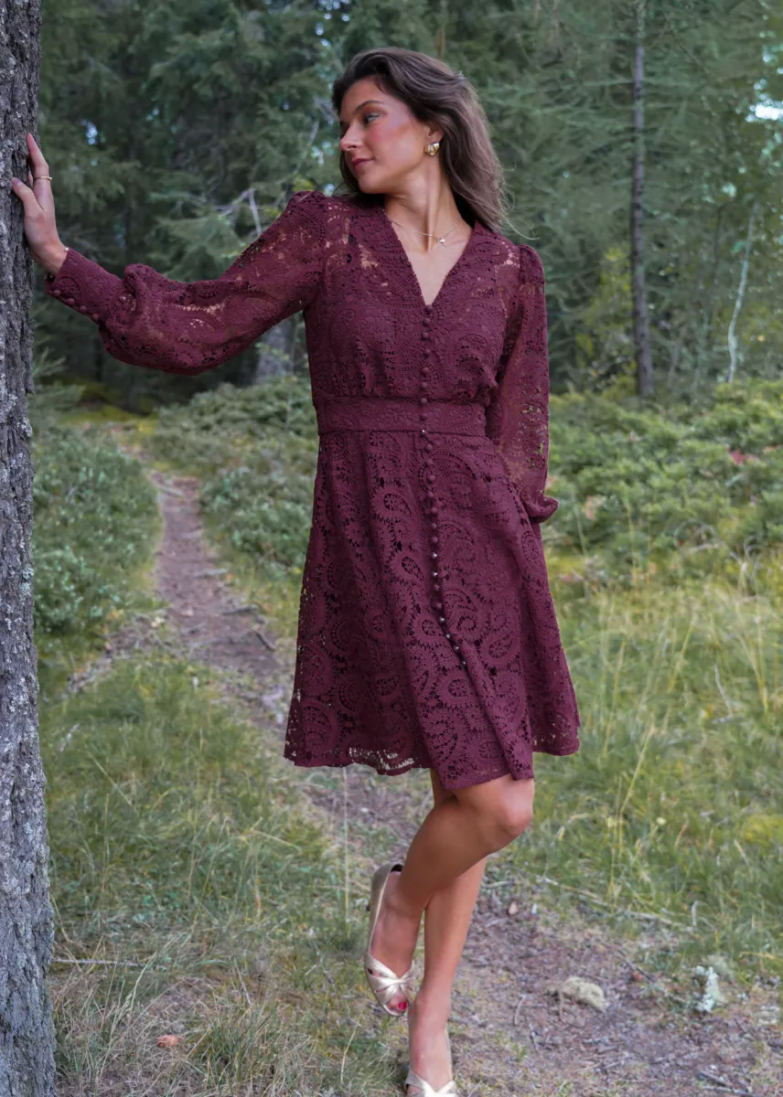 Lace Dress - Bordeaux