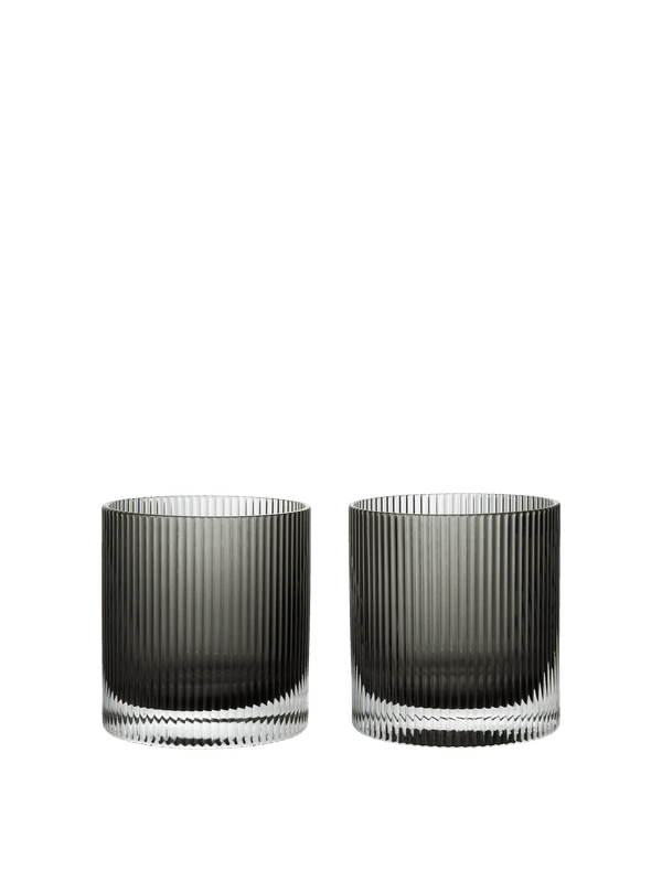 Ripple Tumbler Glasses - Smoked (Set of 2)