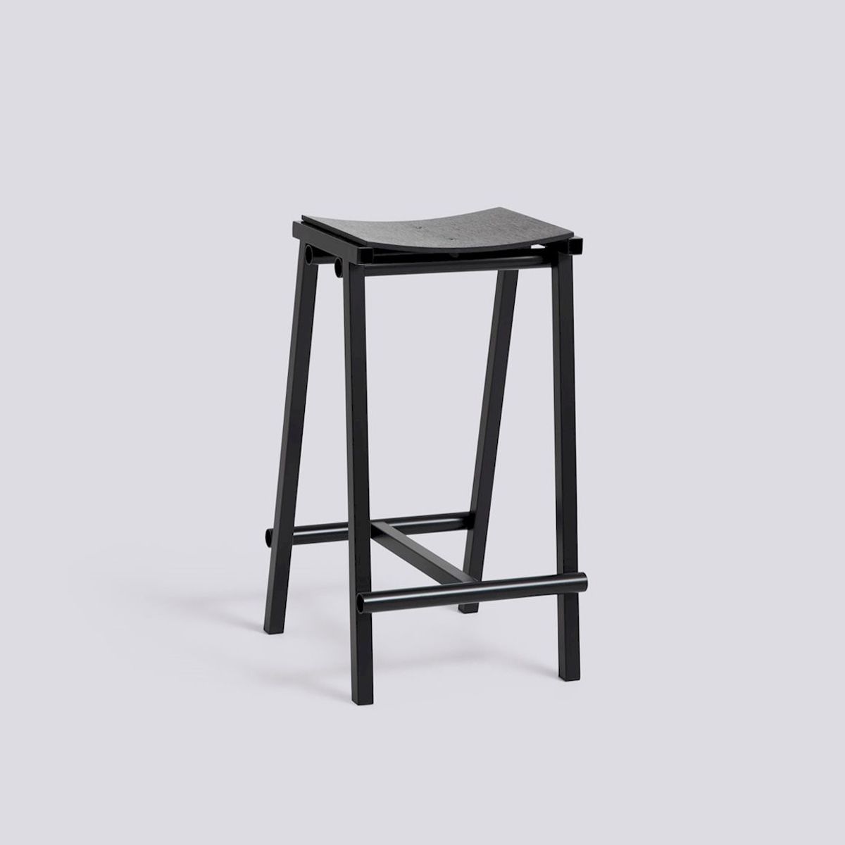 Taburete 8 Bar Stool Low Black Powder Coated Base H65