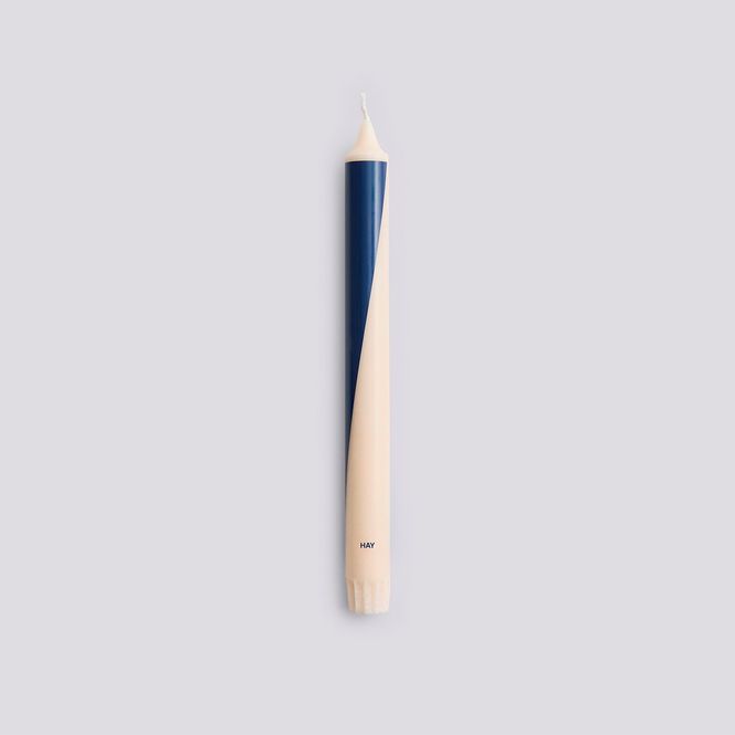 Hovedbilde Pattern Candle - Off-White with Blue Swirl