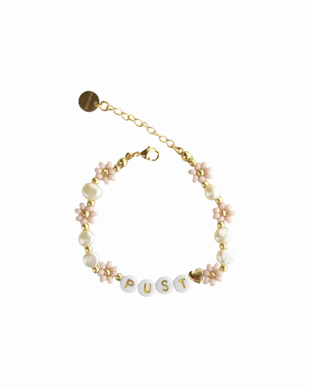 Pust blomsterarmbånd - Dus rosa