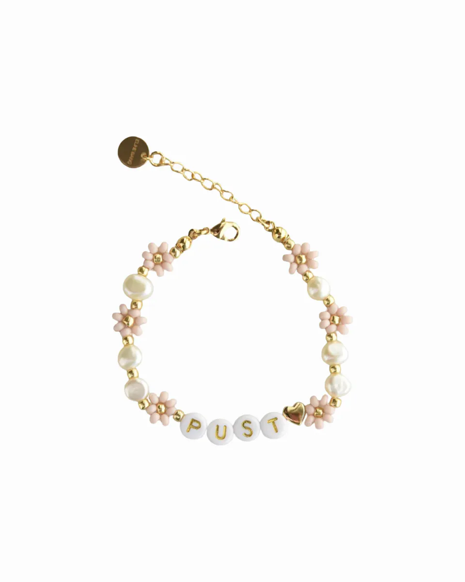 Pust blomsterarmbånd - Dus rosa