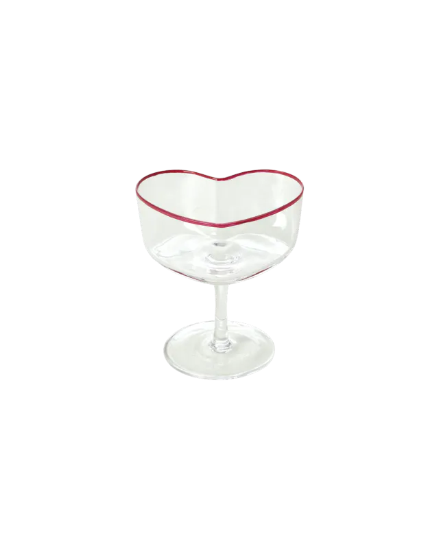 Heart Glass Champagne Coupe