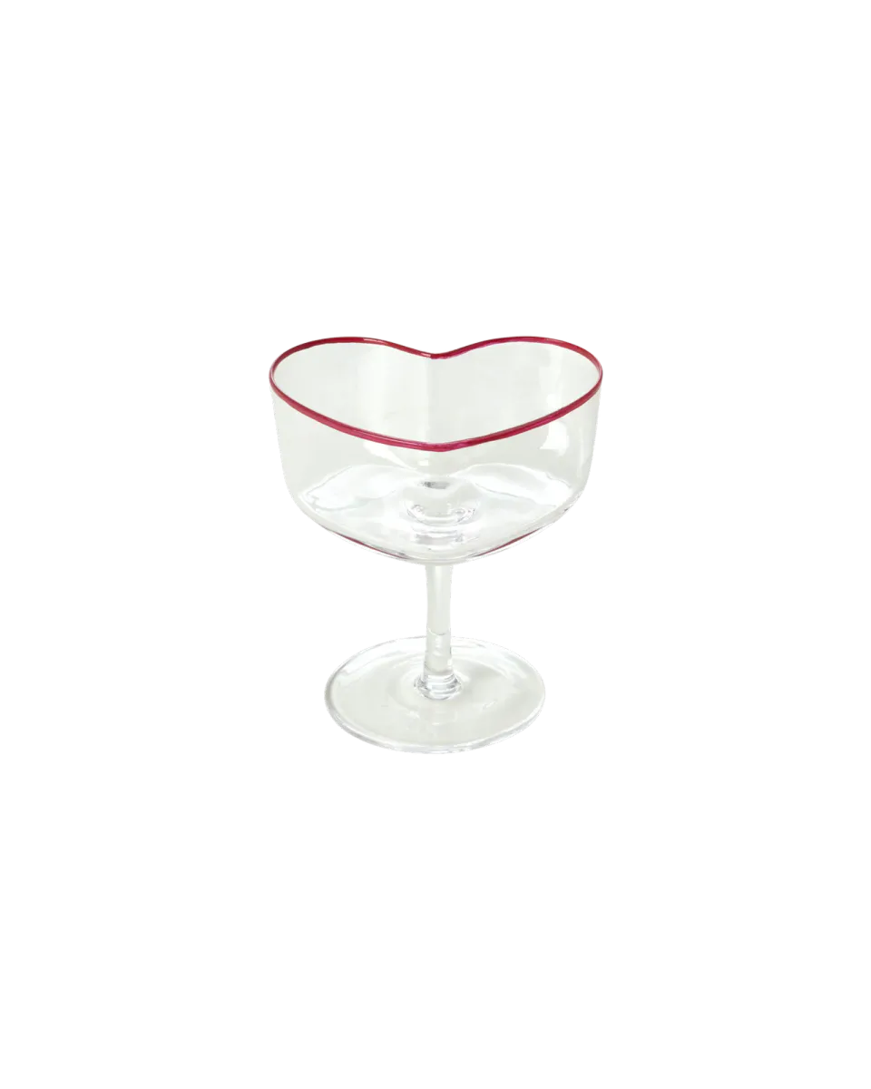 Heart Glass Champagne Coupe