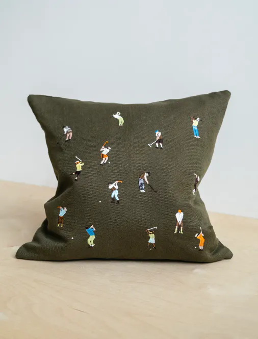 Hovedbilde Golfers Embroidered Cushion Cover