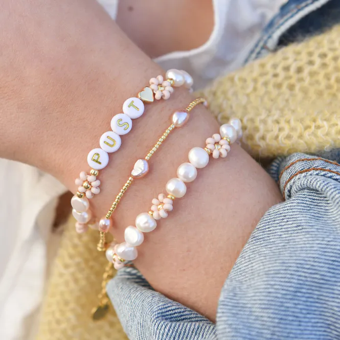Hovedbilde Pust blomsterarmbånd - Dus rosa