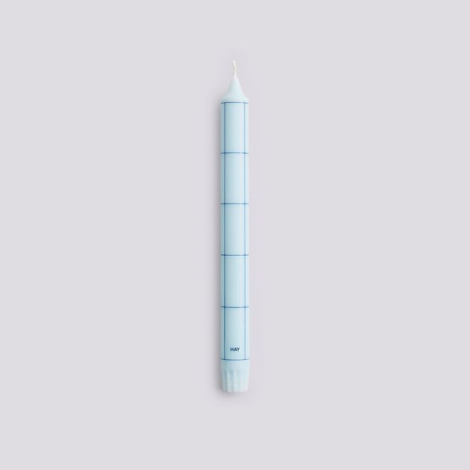 Hovedbilde Pattern Candle - Light Blue with Blue Grid Check