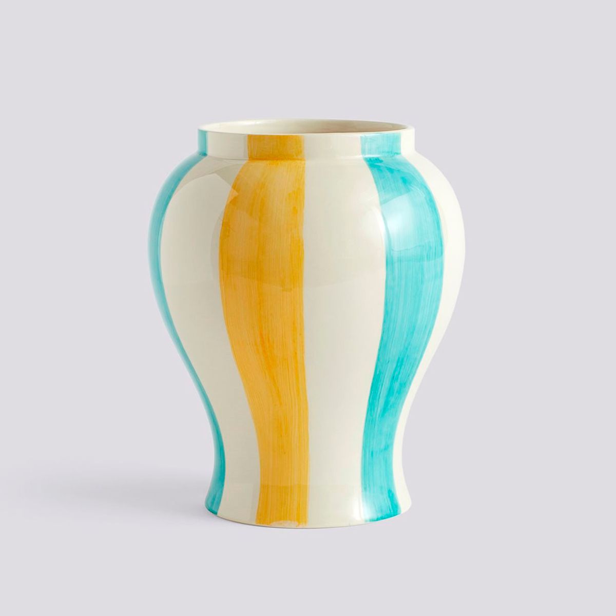 Sobremesa Stripe Vase Large Green and Yellow
