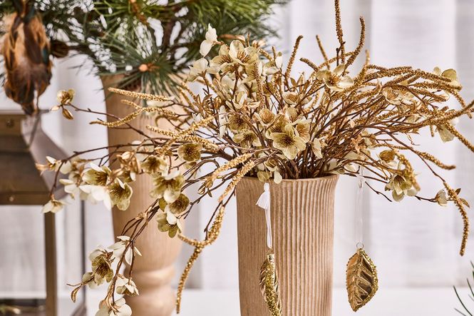 Hovedbilde Silkeblomst Blomstergren 3stk Hvit/Golden L56cm