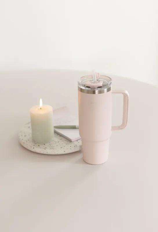 Thermo Cup with Straw - Soft Rose - 885ml
