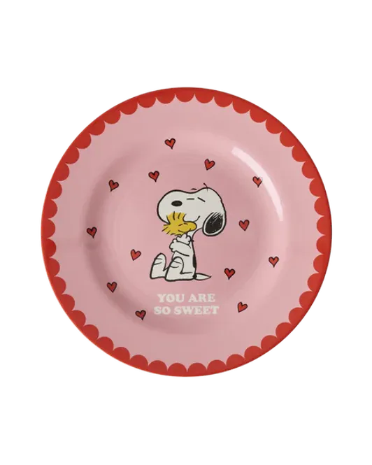 Hovedbilde Round Side Plate - Pink - Snoopy Print