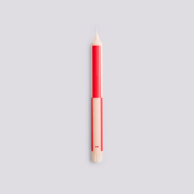 Hovedbilde Pattern Candle - Off-White with Red Block