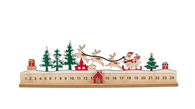Hovedbilde Adventskalender 1-24 Nisse/Slede 45cm