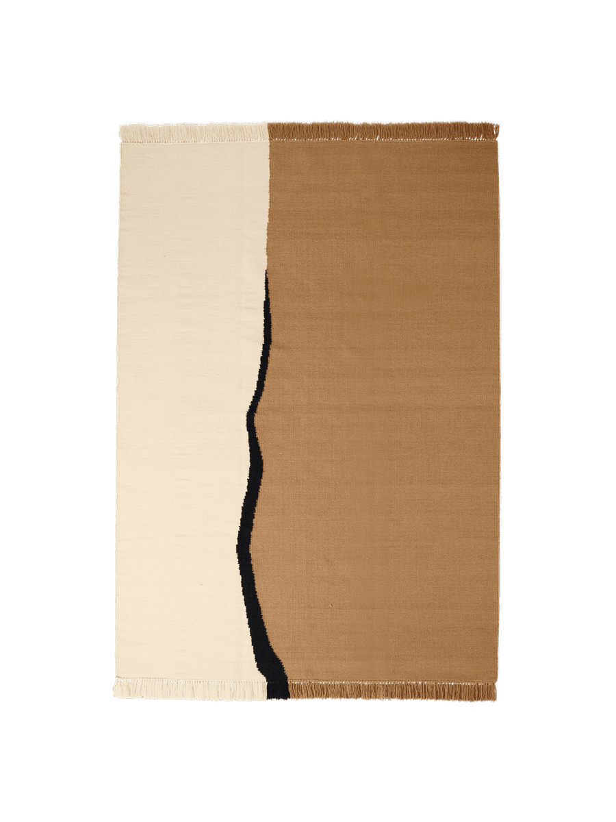 Soil Kelim Rug - Dark Sand/Off-white